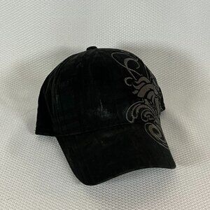 Denver Broncos Black Plaid Silver Embroidered Baseball Cap Hat S/M